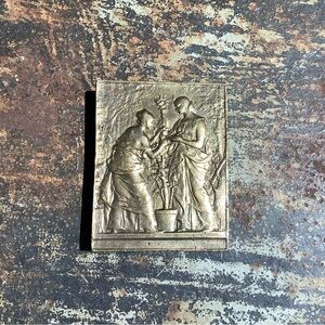 Vintage 1960s Art Nouveau Brass Belt Buckle